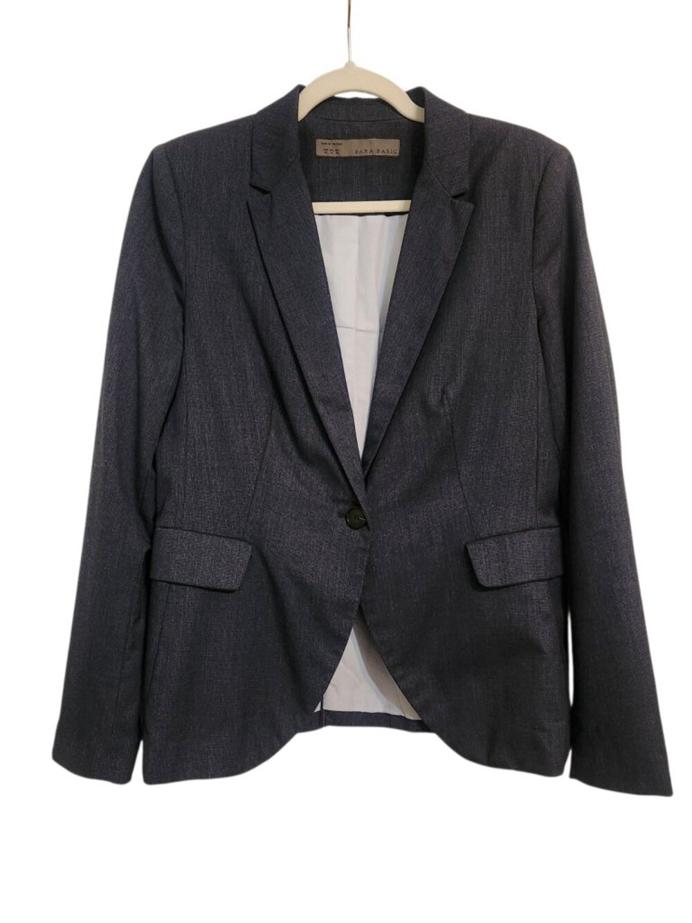 Zara Basic Women's Charcoal Gray Lined Blazer Size XL